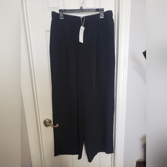 Eileen Fisher Pants - EILEEN FISHER Silk Double Crepe Wide-Leg Pant L